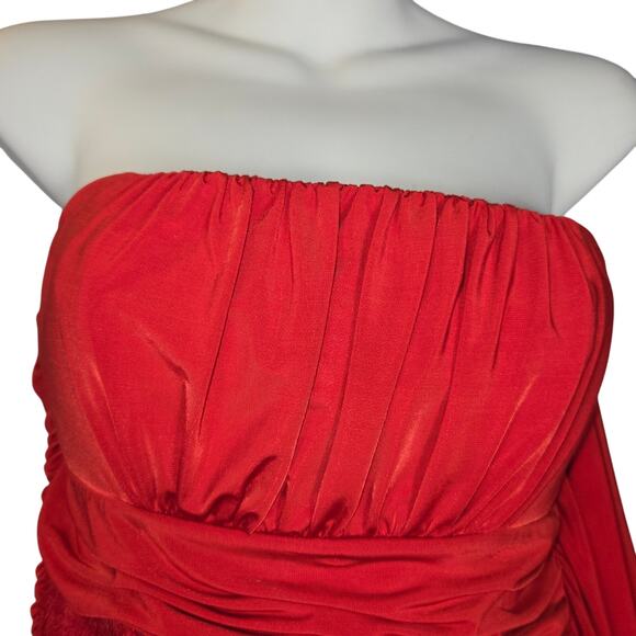 XOXO Womens Medium Strapless Mini Dress Bodycon Event Romantic Feminine Holiday - Picture 3 of 10